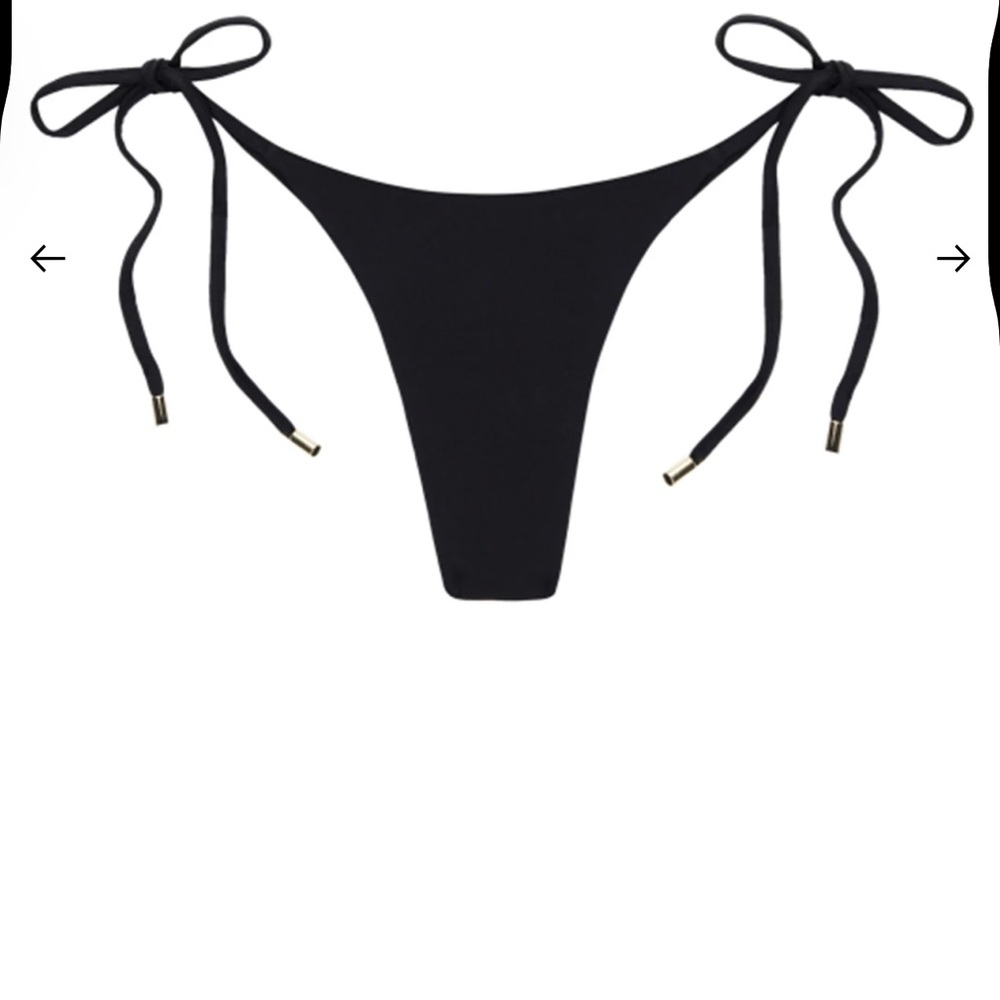 Monday Swimwear Black Tie-Side Bikini Bottom